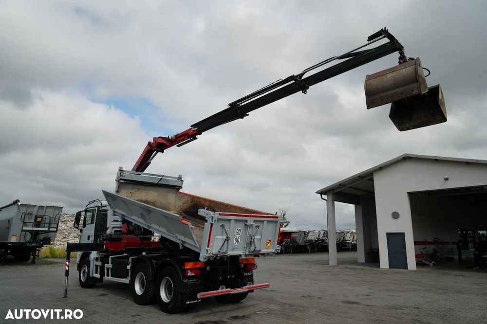 MAN TGS 33.360 / 6x4 / BASCULĂ + HDS HMF 1820 K-RC / extensie 10m / HIDRODECKER / GRAPPER / NAVI / MANUAL / IMPORTAT - - 7