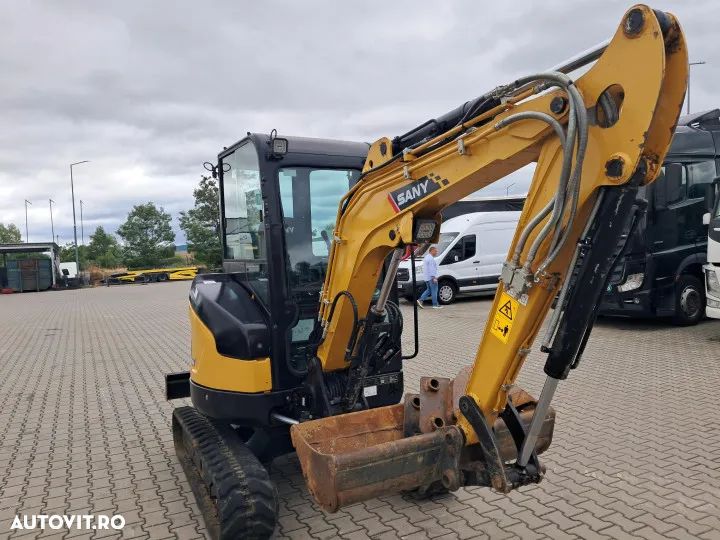 Sany sy26u miniexcavator cu doua cupe si lama tip buldozer - 8