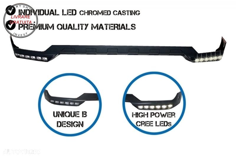 Bara Fata cu Extensie LED DRL si Prelungire superioara Mercedes G-Class W463 (1989- livrare gratuita - 7