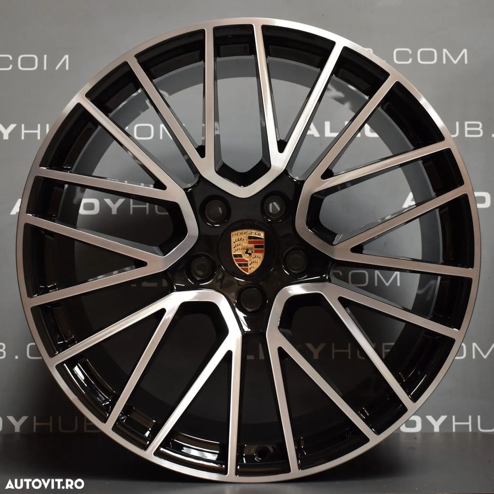 Jante Porsche 21 R21Panamera porsche cayenne negru lucios PORSCHE anvelope vara sau iarna incluse in pret jante in doua latimi - 8