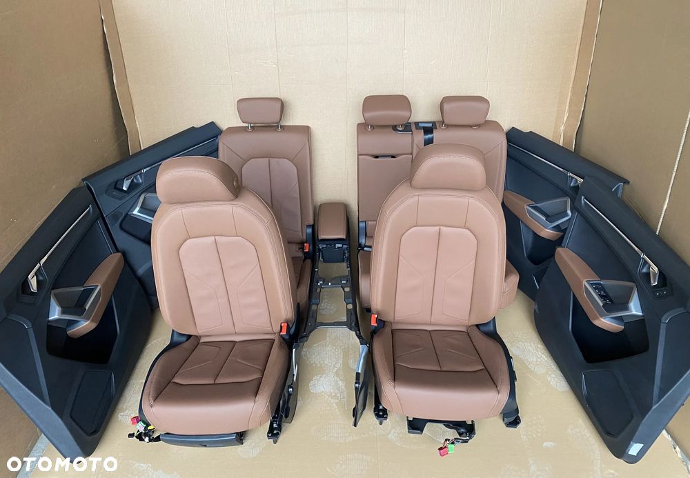 Audi Q3 83A kompletny środek Fotel fotele kanapa skóra boczki brązowe 32km - 3