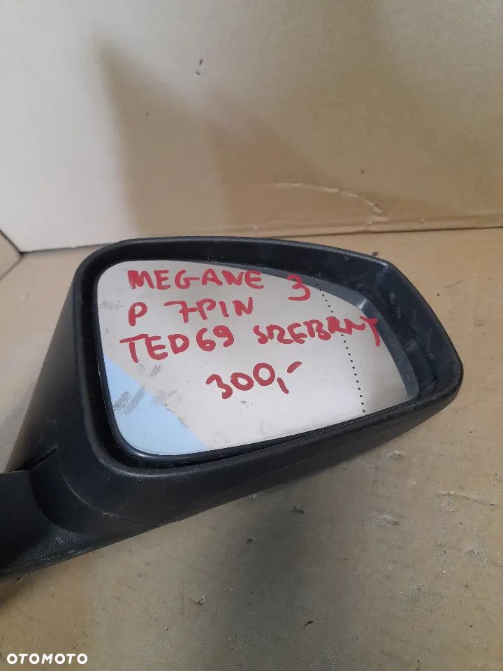 # LUSTERKO PRAWE 7 PIN RENAULT MEGANE III TED69 SREBRNY - 2