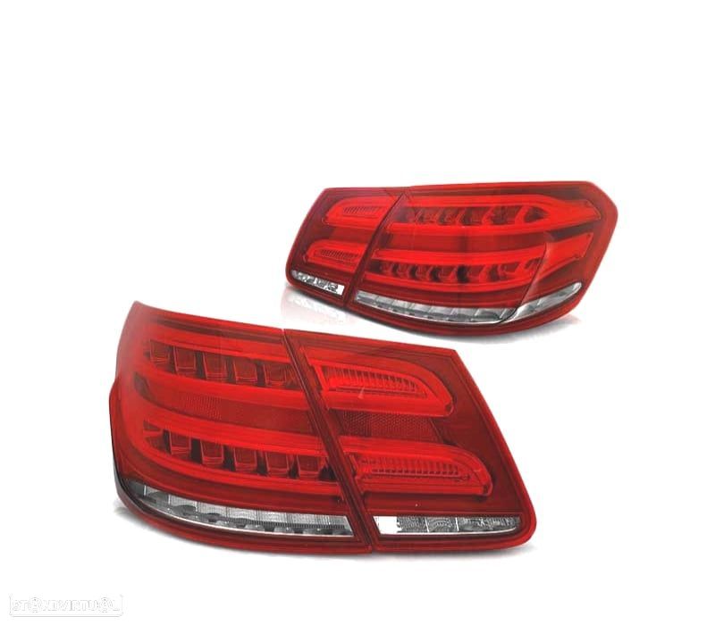 FAROLINS TRASEIROS LED DINÂMICO PARA MERCEDES W212 13-16 RED SMOKED - 2