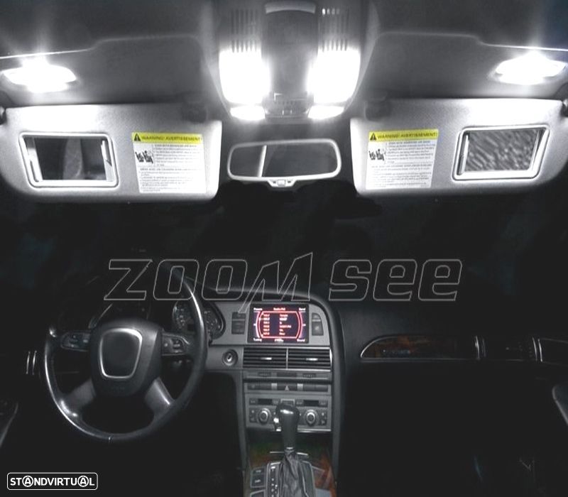 KIT COMPLETO 17 LAMPADAS LED INTERIOR PARA AUDI A6 S6 RS6 C6 SEDAN 05-11 - 6