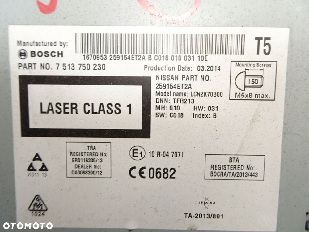 radio cd nissan qashqai j11 7513750230 - 8