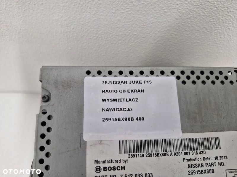 NISSAN JUKE 1 I F15 RADIO CD NAWIGACJA NAVI EKRAN WYŚWIETLACZ MONITOR 25915BX80B - 4