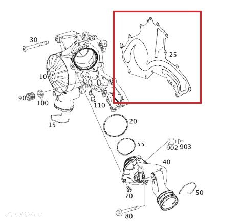 MERCEDES M152 M278 Uszczelka pompy wody ORYGINAL - 2
