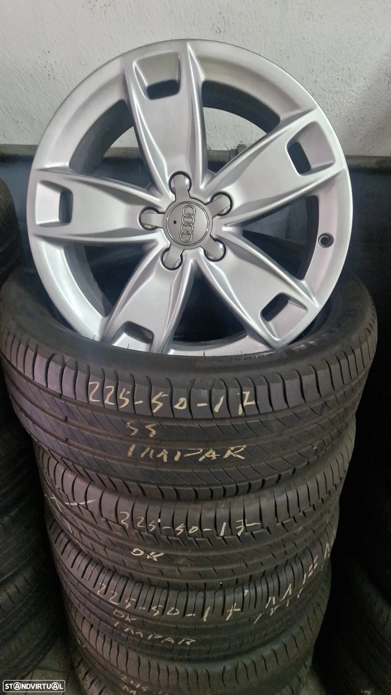 JANTES 17 ORIGINAIS AUDI A3 PACK SPORT USADAS EM BOM ESTADO COM PNEUS USADOS - 2