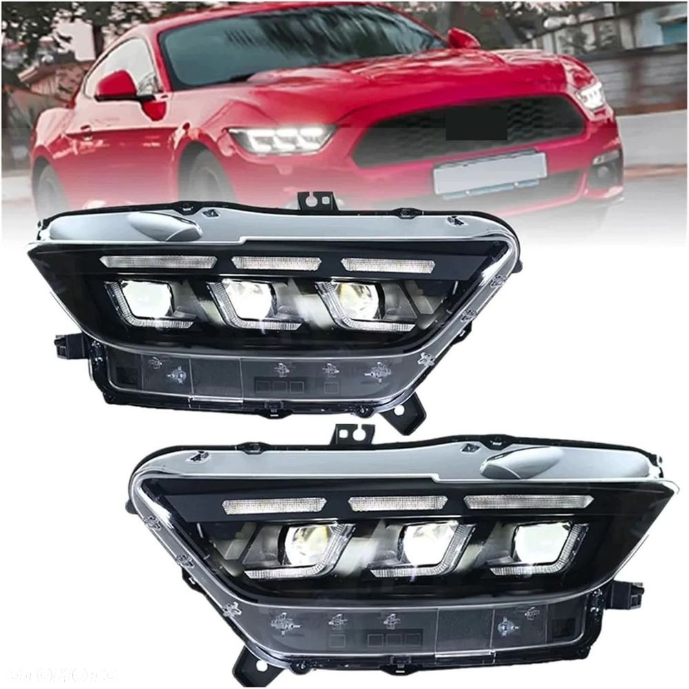 Reflektory Lampy kpl Full Led Neon Tuning Black Ford Mustang VI 6 2015-2018 - 2