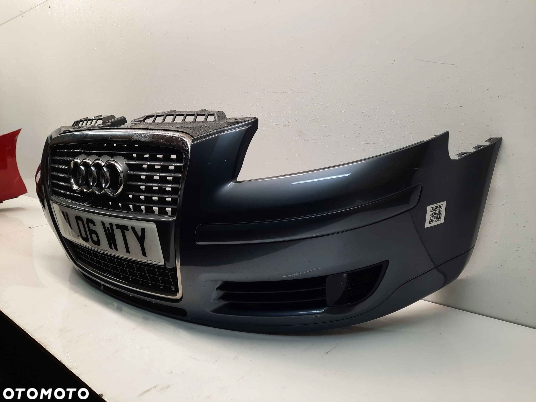 ^ ZDERZAK PRZÓD PRZEDNI AUDI A3 8P LIFT FL LX7Z SZARY GRAFITOWY - 3