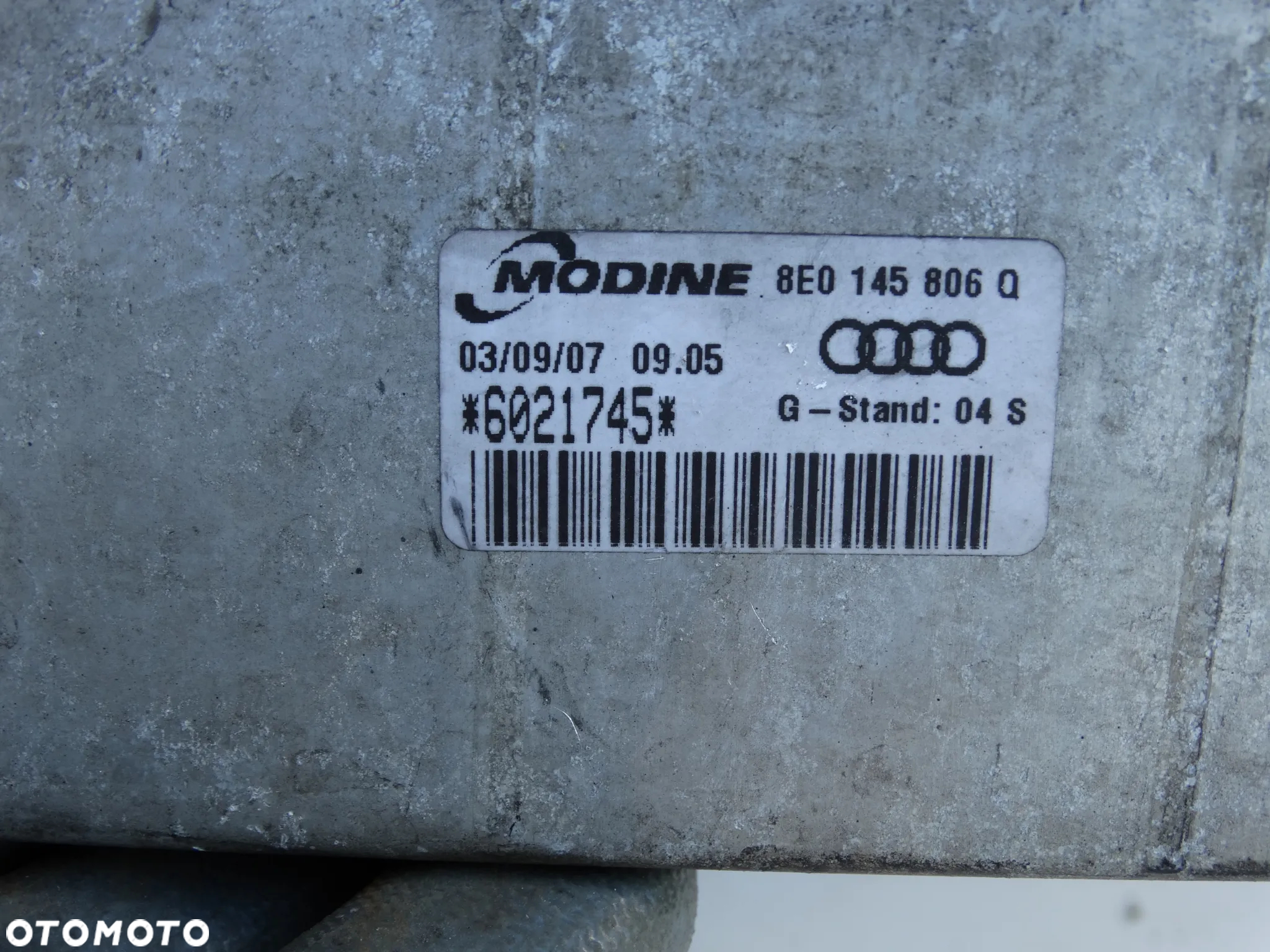 CHŁODNICA POWIETRZA INTERCOOLER AUDI A4 B7 EXEO 2.0 TDI 170KM 8E0145806Q F-VAT - 2