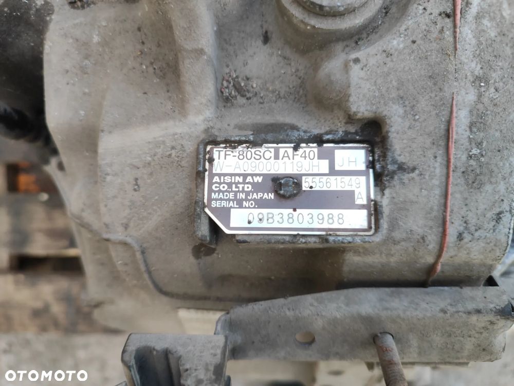 skrzynia biegów AUTOMAT Aisin AF40 / TF-80SC / z sterownikiem 55571032 do OPEL insignia a 2,0T 08- - 8