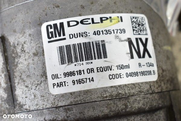 Sprężarka Klimatyzacji OPEL ASTRA G H CORSA C 1.4 1.6 1.8 16V 9165714 - 9