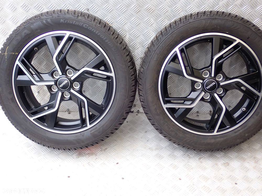 KOŁA FELGI ALUMINIOWE TOYOTA 6JX16 ET 50 5X100  KBA 53552  Z OPONAMI ZIMA 195/55/16 - 3