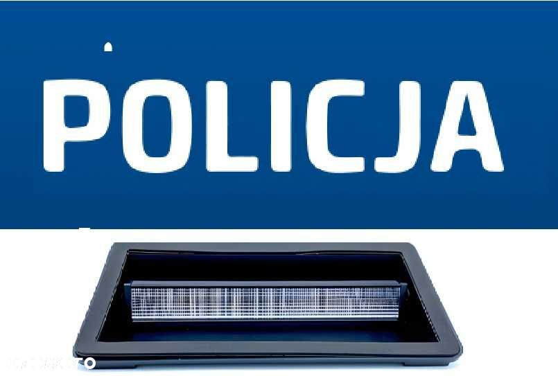 Lampa Niebieska Kogut Led Strobo Blue POLICJA na szybę Homologacja FV - 8