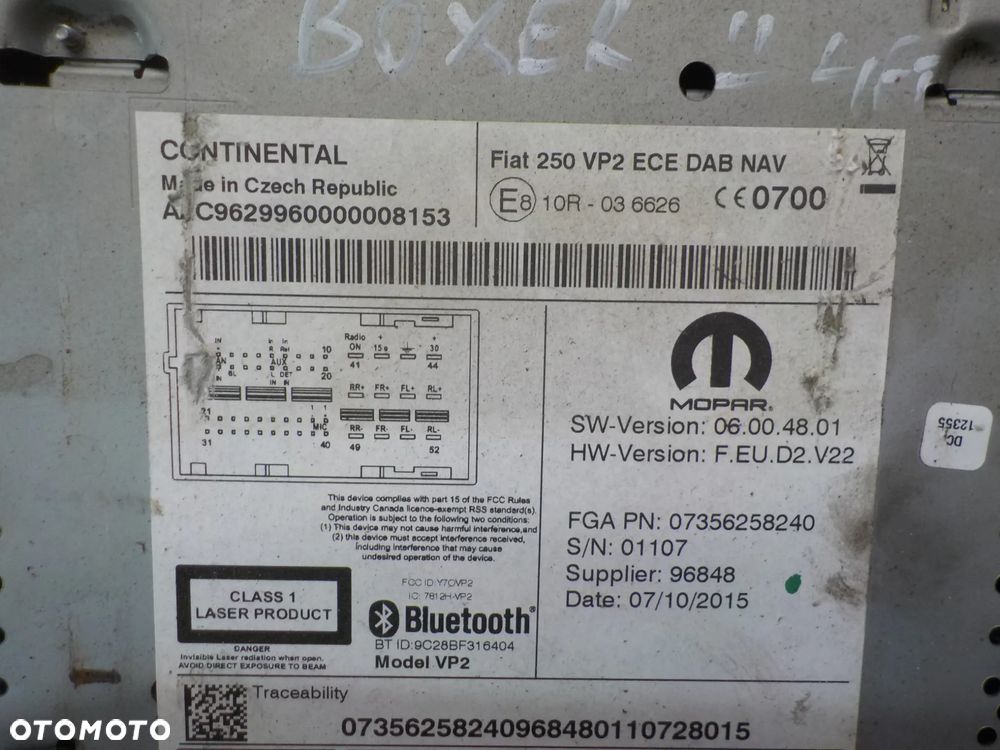 PEUGEOT BOXER II LIFT RADIO NAWIGACJA DAB 07356258240 - 4