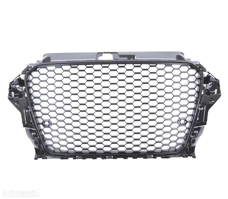 GRELHA AUDI A3 8V 12-16 LOOK RS3 PRETO BRILHANTE - 3