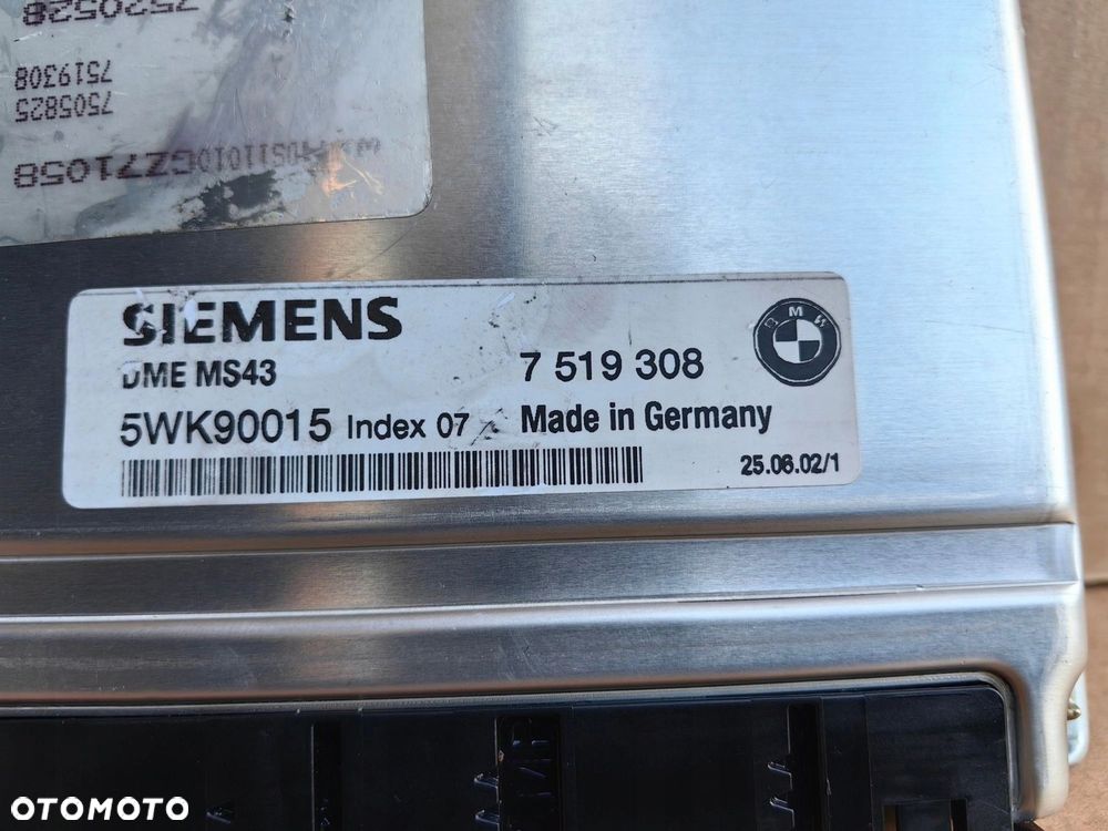 Komputer sterownik silnika BMW M54 MS43 7519308 e46 e39 e38 z4 e85 - 3