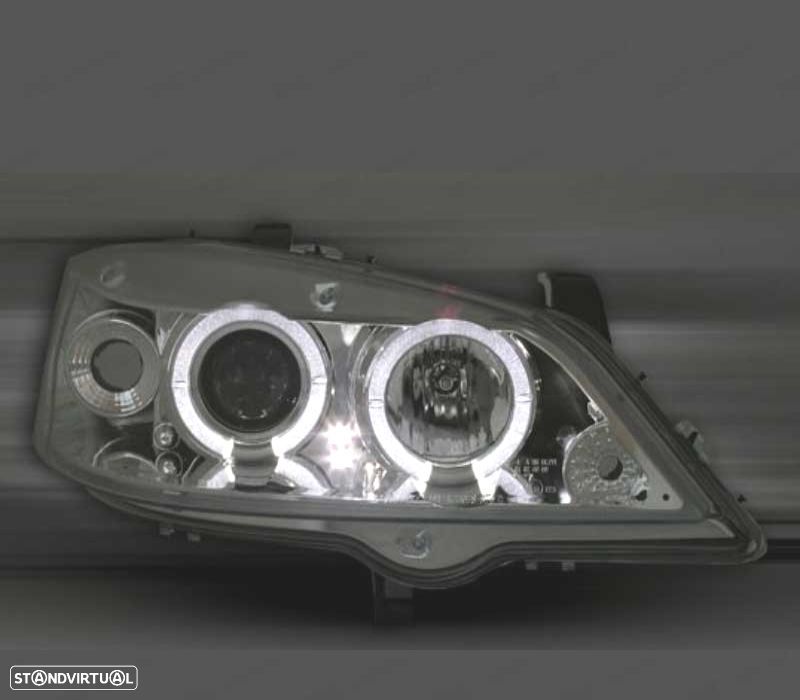 FARÓIS FRONTAIS ANGEL EYES CCFL PARA OPEL ASTRA G 97-04 FUNDO CROMADO - 2