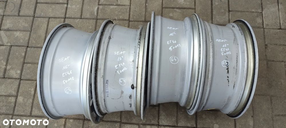 FELGI ALUMNIOWE 5x112 6.5J x16 CALI ET46 fi 57.1  SEAT LEON ALTEA TOLEDO 5F0601025A VW SKODA AUDI KOMPLET 4 SZTUKI - 9