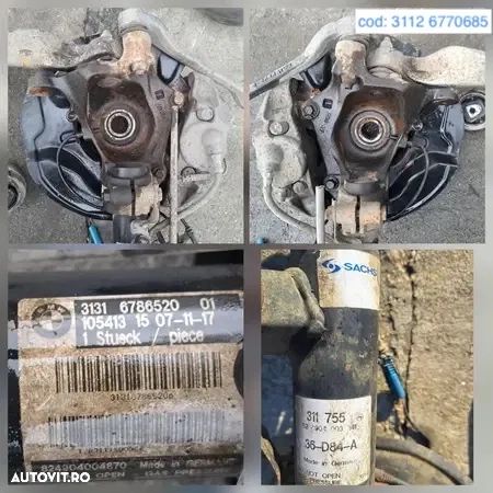 Brat cu bucsa de confort mare mic fata stg dr amortizor fuzeta radiator termoflot vas lichid servo BMW seria 5 E60+LCI E61+LCI - 3