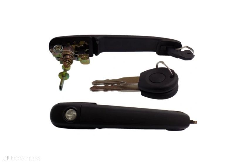 Set manere exterioare Seat Alhambra, 1910, Ford Galaxy, 192006, Vw Polo 192001; Sharan, 192010; Caddy Ii, 192004, Tija - 56 Mm, fata, stanga=dreapta, negru / texturt; doua manere usi; cu 2 butuc cheie, - 1