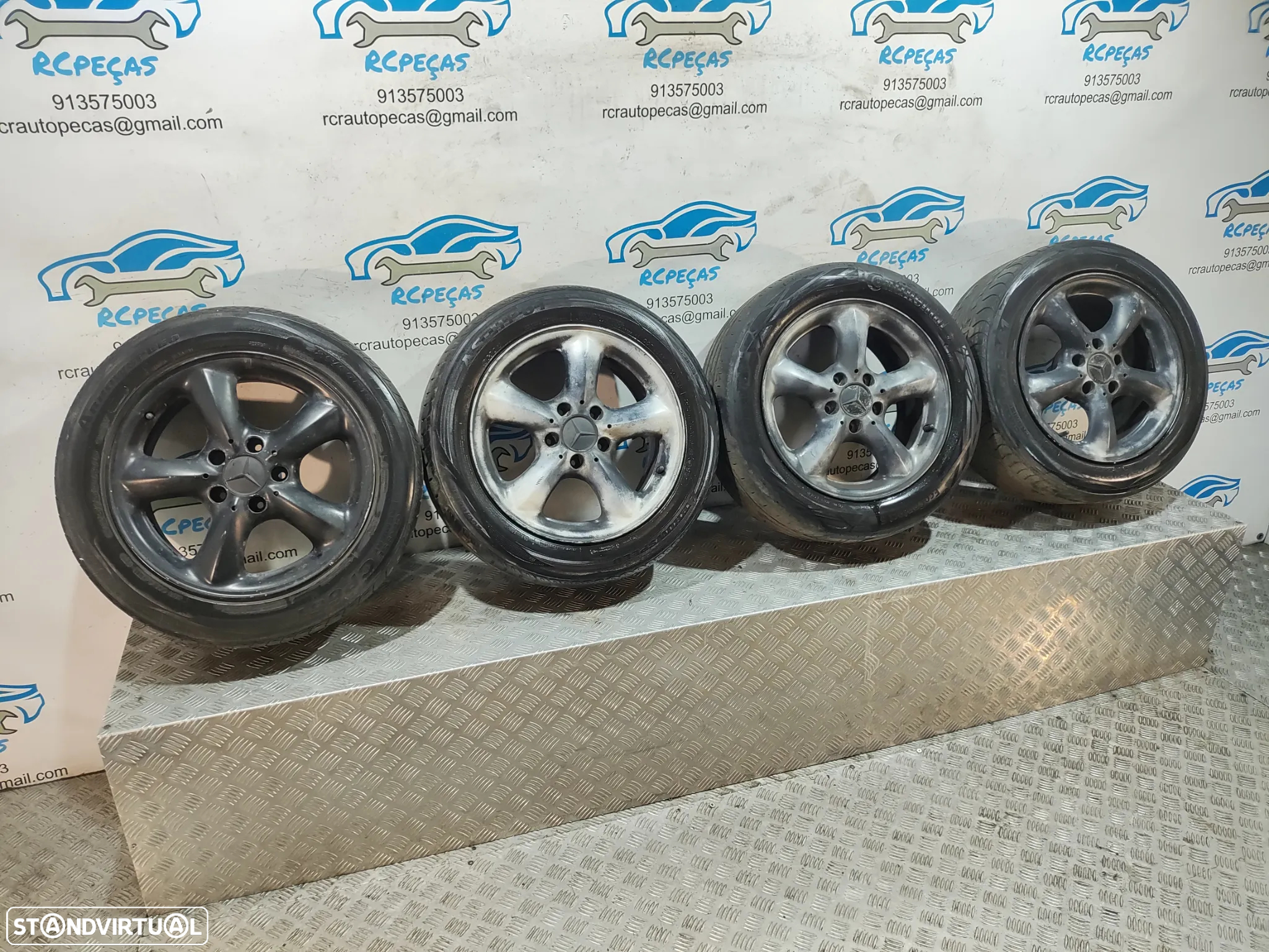 Conjunto Jantes 16 Originais Mercedes Benz SLK R170 7J 8J ET37 ET30 5x112 A1704010802 A1704010702 - 9