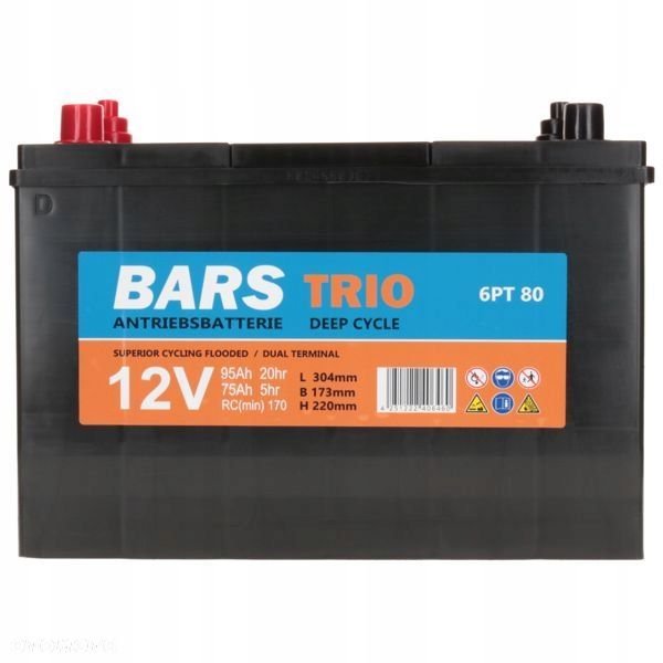 Akumulator Bars TRIO Deep Cycle 12V 95Ah GR27 304173220 DT 6PT80 - 2
