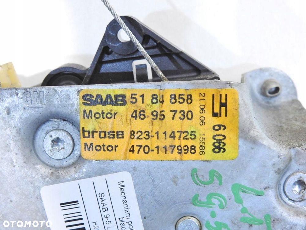 MECHANIZM PODNOŚNIK SZYBY LEWY TYŁ SAAB 9-5 - 8