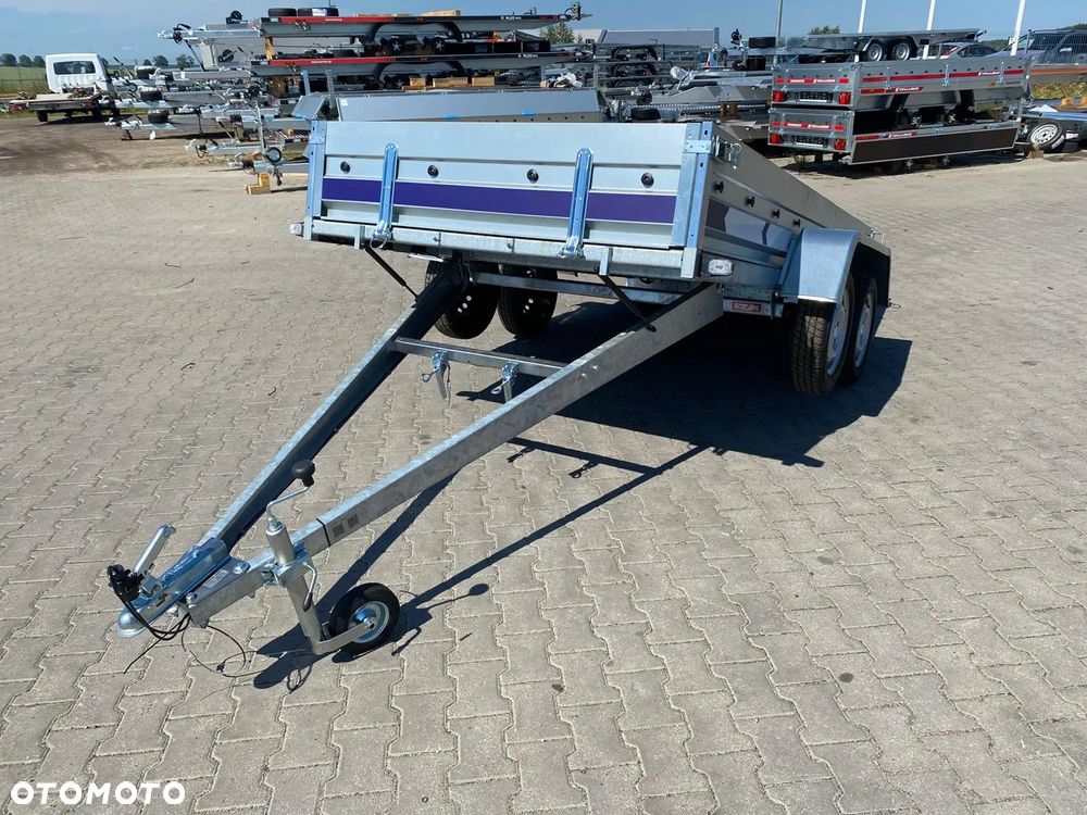 Niewiadów DOSTAWA! Przyczepa wym. 304x150x35, BD7530UT dwuosiowa UCHYLNA! Spawana rama! Wzmocniona tylna burta, sprężyny gazowe! MOCNA - 19