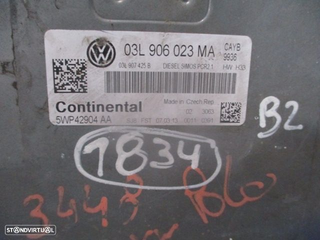 Centralina 03L906023MA 5WP42904AA VW POLO 6R FASE 1 2014 1.6TDI 90CV 3P VERMELHO CONTINENTAL - 4