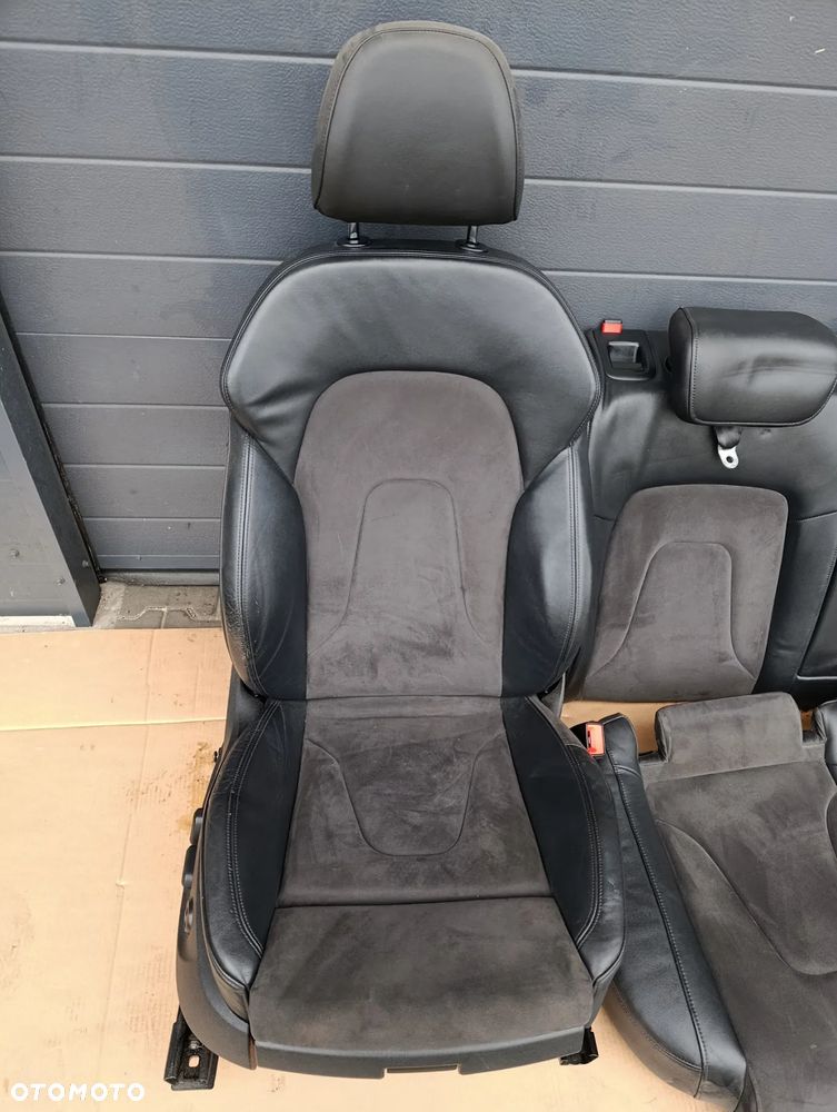 AUDI A4 B8 KOMBI FOTELE SIEDZENIA KANAPA KOMPLET PÓŁSKÓRA - 2