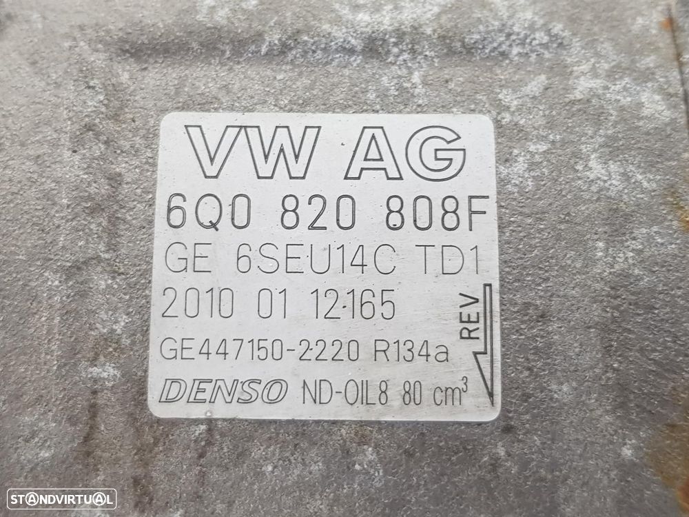 COMPRESSOR AR CONDICIONADO VOLKSWAGEN POLO 2010 -6Q0820808F - 1