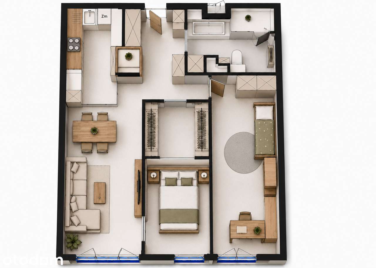 3 pokoje i garderoba| Pruszków | 61,69 m² | BEZ 2% PCC