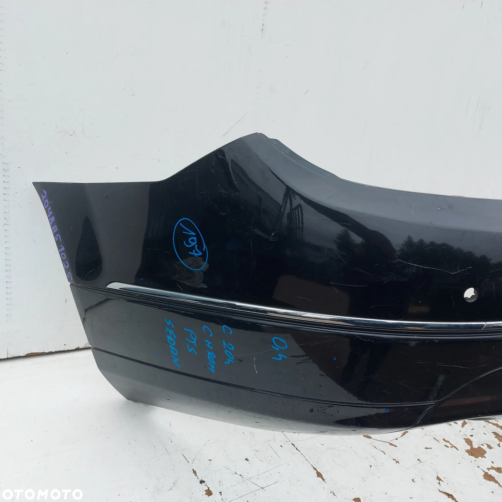 ZDERZAK TYL TYLNY PDC PTS CHROM 197 LAK MERCEDES C W204 SEDAN ORYGINAL DEMONTAZ 2048851025 - 3