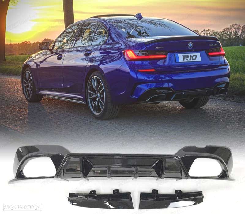 DIFUSOR TRASEIRO BMW G20 G21 19-22 LOOK COMPETITION PRETO BRILHANTE - 1