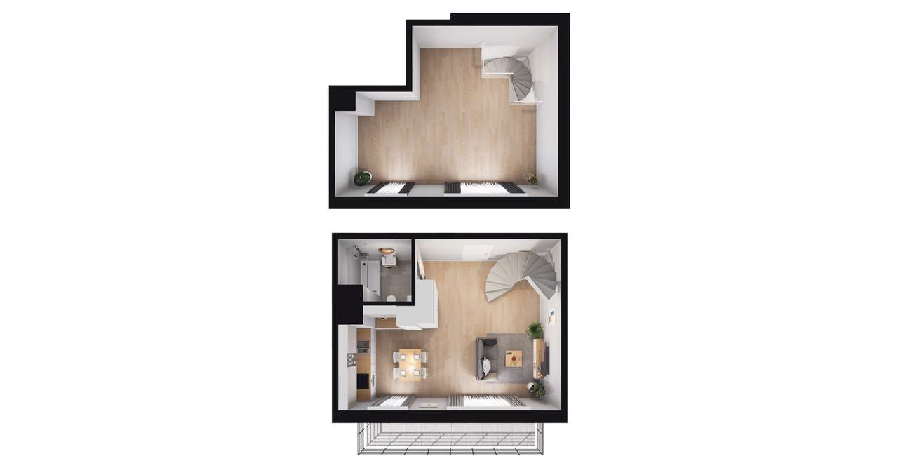1-pokojowe mieszkanie 65m2 + balkon - Pełny obrazek: 3/8