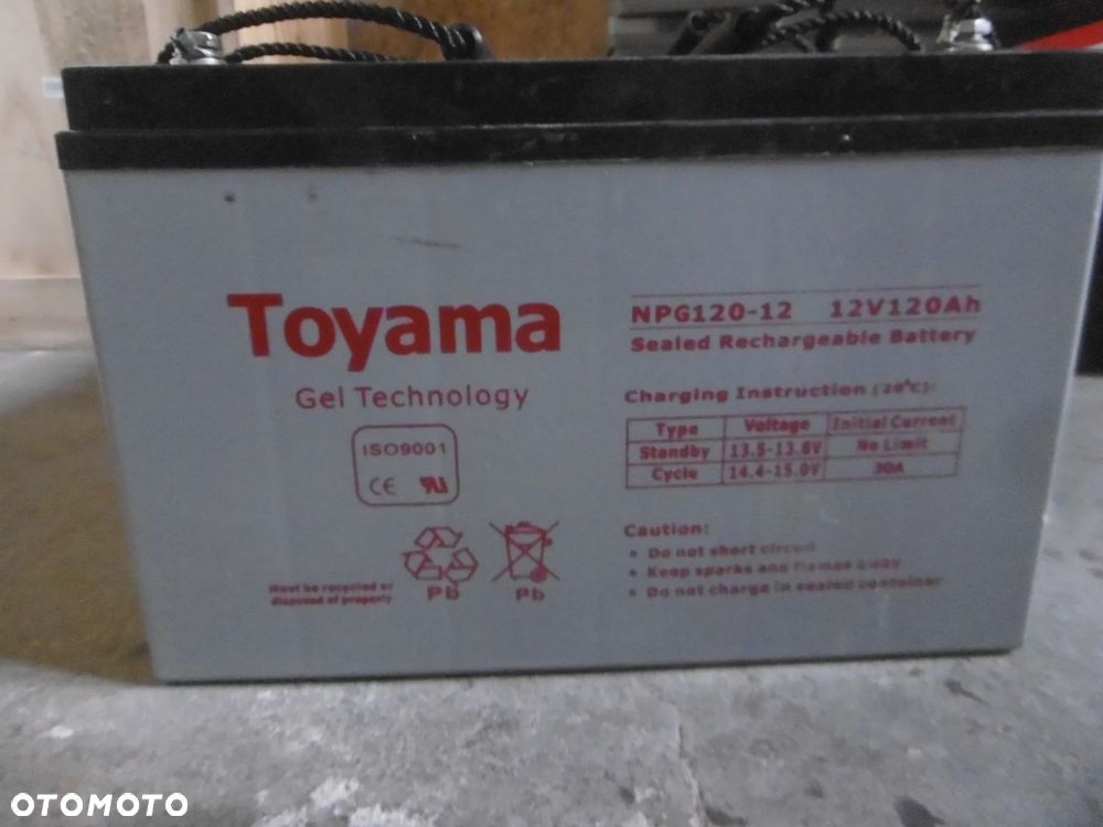 AKUMULATOR ŻELOWY TOYAMA 120Ah NPG120-12 DO ŁODZI KAMPERA MAGAZYN ENERGI