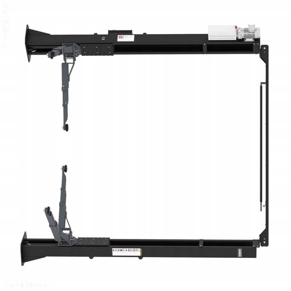 Podnośnik dwukolumnowy asymetryczny ETGE-3440ASY BLACK  4000 KG, CE + UDT - 2