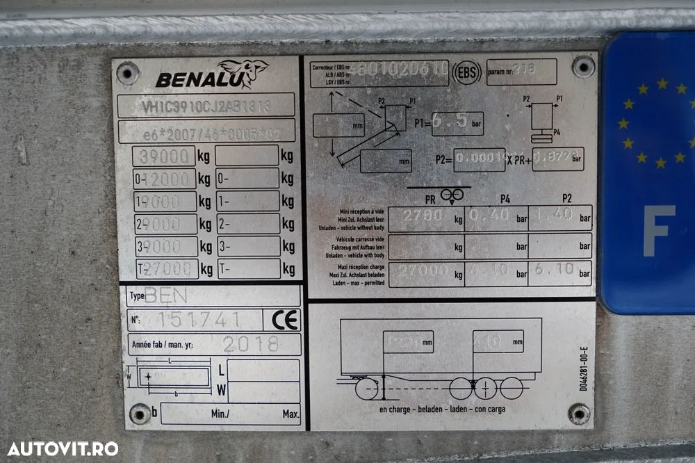 Benalu BASCULĂ BENALU / 27 m³ / ALUMINIU / AXĂ RIDICATĂ / GREUTATE: 5.100 KG / PERDĂ ELECTRICĂ - 21