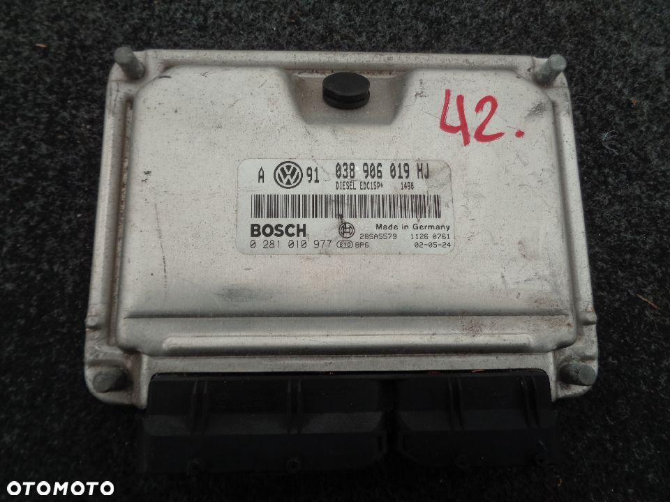 VW GOLF IV 1.9 TDI KOMPUTER STEROWNIK SILNIKA 038906019HJ - 1