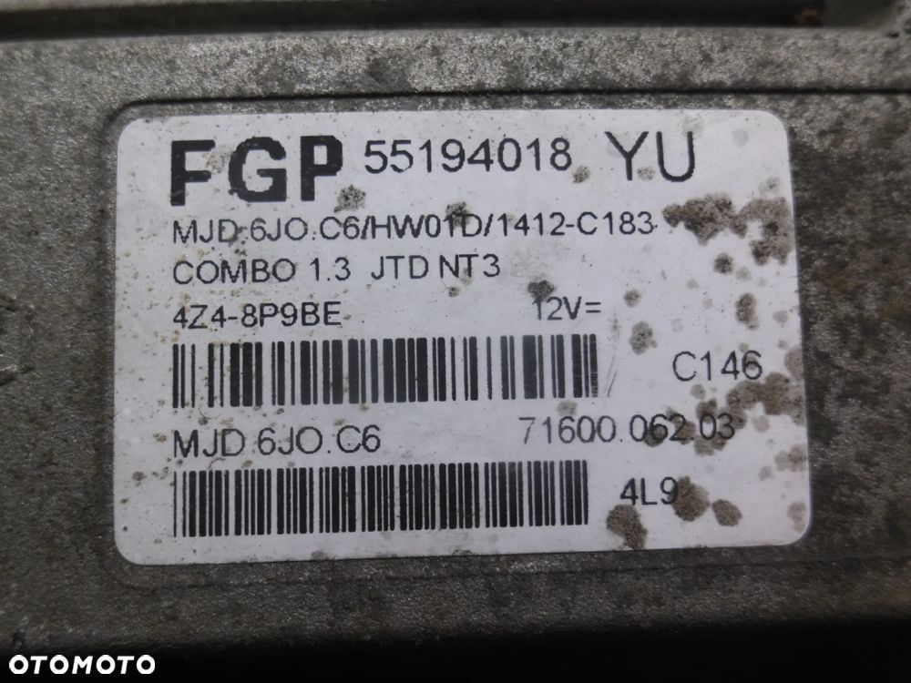 OPEL CORSA COMBO MJD6J0C6 KOMPUTER STEROWNIK 55194018 - 2