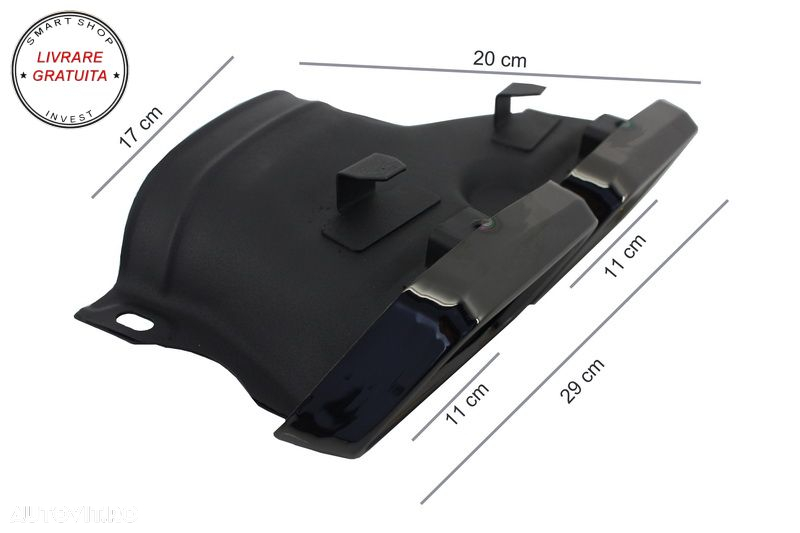 Difuzor Bara Spate Cu Ornamente tobe Negre Mercedes C-Class W205 S205 (2014-2018) - livrare gratuita - 10