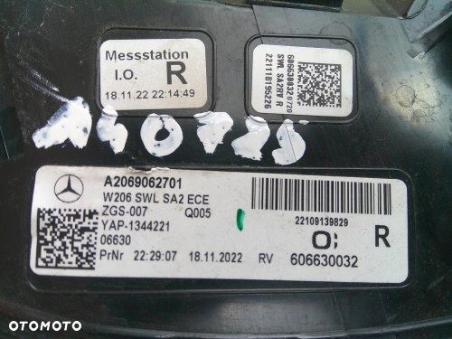 MERCEDES C KLASA W206 SEDAN 21+ LED LAMPA TYLNA PRAWA A2069062701 ORYGINAŁ - 12