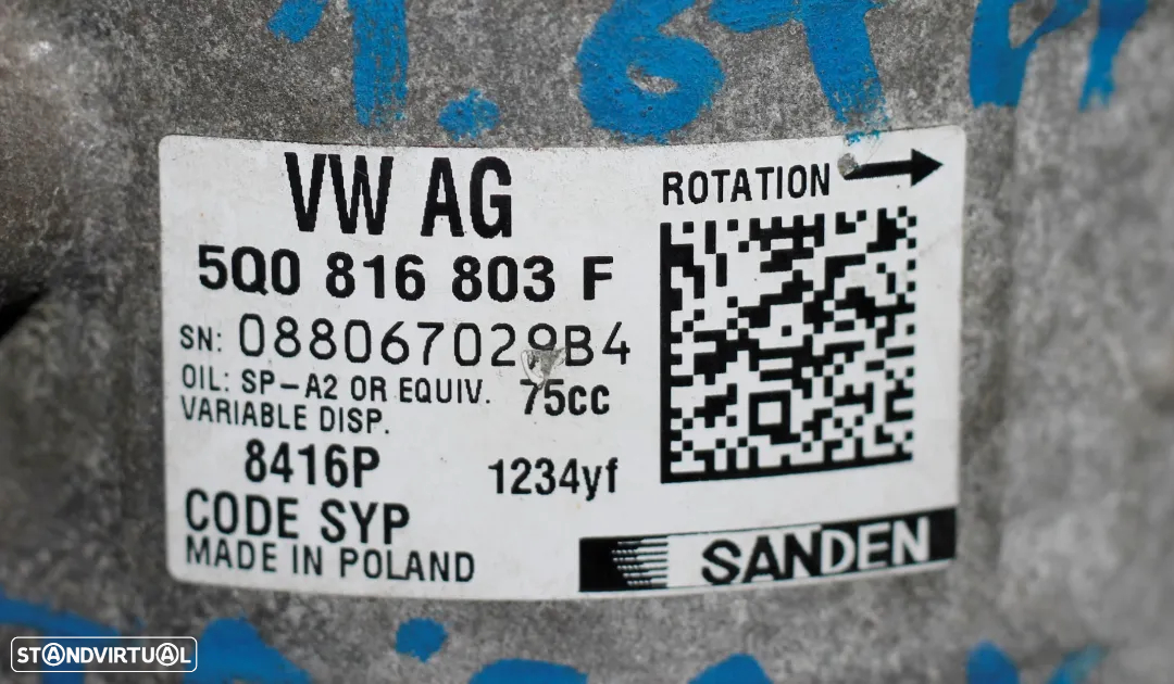 COMPRESSOR AC SEAT IBIZA V 1.6 TDI - 4