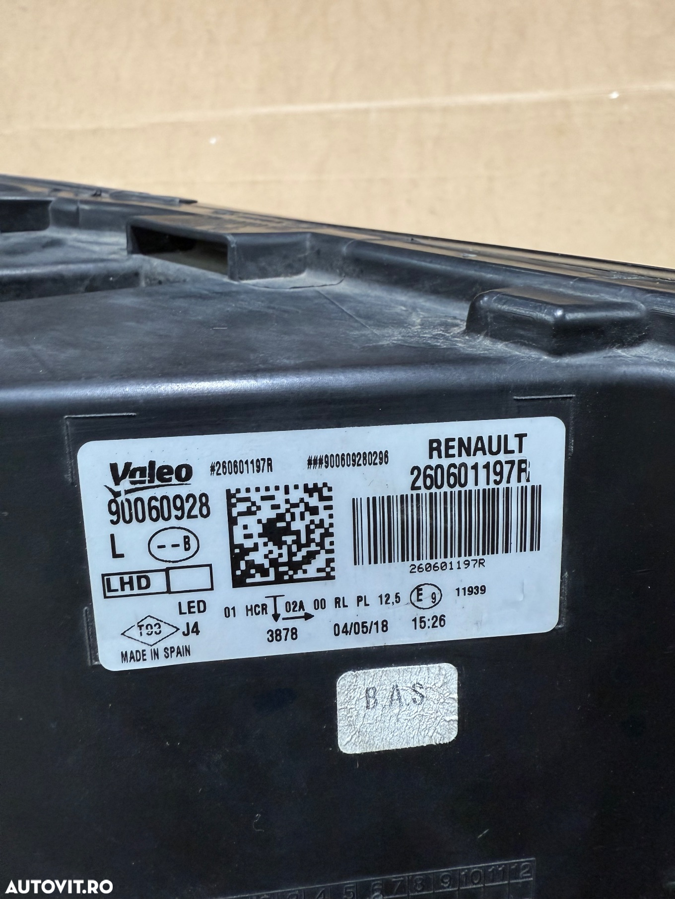 Far stanga full led pure vision RENAULT MEGANE 4 an 2018 cu defect cod 260601197R daylight alb - 4