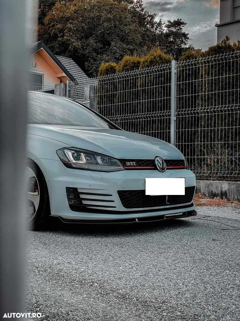 Prelungire Extensie Lip Bara Fata Volkswagen Golf 7 / 7.5 Negru Lucios - 8