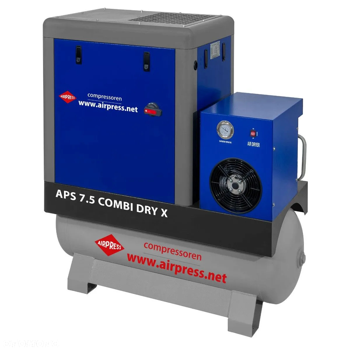 Kompresor śrubowy APS 7.5 Combi Dry X 10 bar 7.5 KM/5.5 kW 690 l/min 200 l - 2