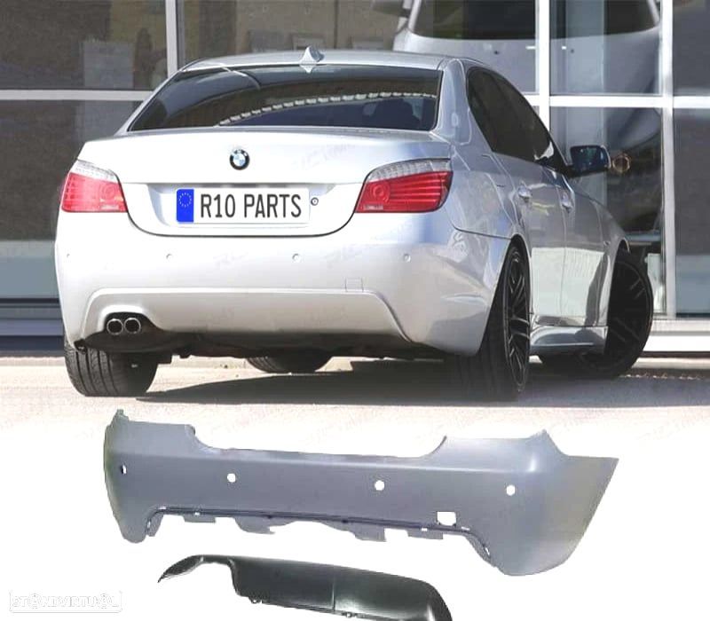 PARÁ-CHOQUES TRASEIRO BMW E60 SEDAN 03-07 COM PDC LOOK M - 1