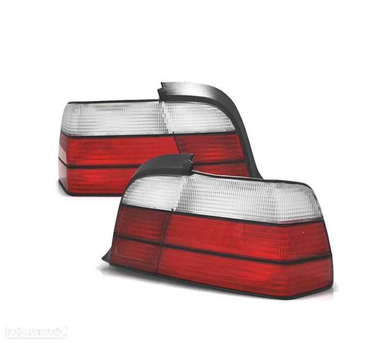 FAROLINS TRASEIROS BMW E36 COUPE CABRIO 91-99 VERMELHO BRANCO LOOK M3 - 4